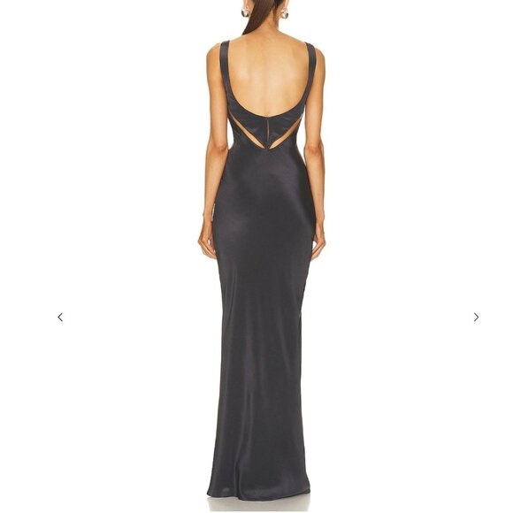 NWT Christopher Esber Triquetra Contoured Tank Dress in Charcoal size 6 - Picture 2 of 11